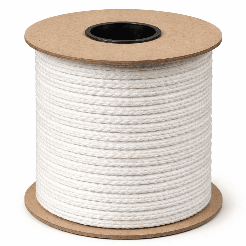 Atkins & Pearce™ 4/0 (0.171") Bleached Square Braided Wick Spool - 100% Natural Cotton